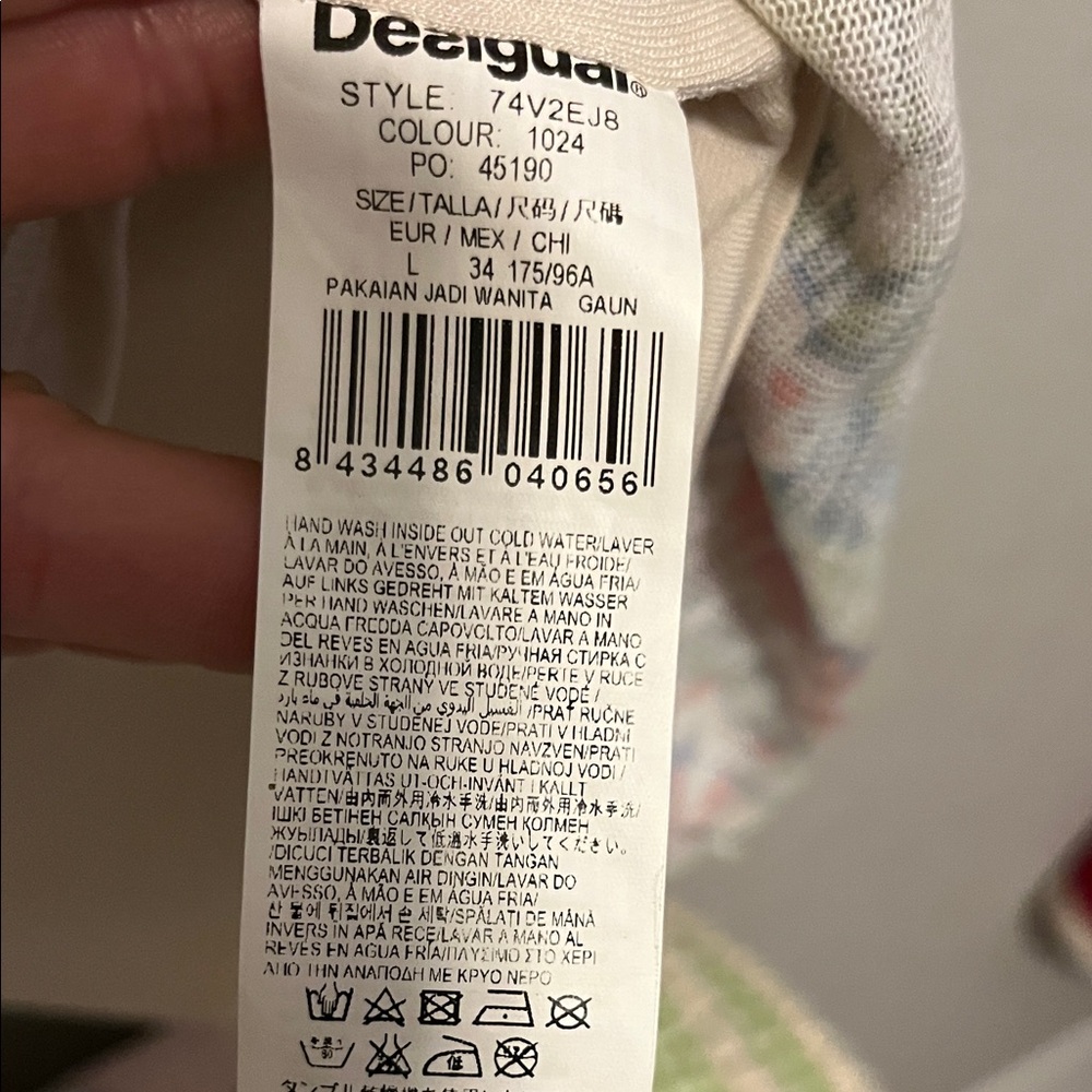 Desigual Floral Knit Dress with Pink and Green Accents - Picture 4 of 6